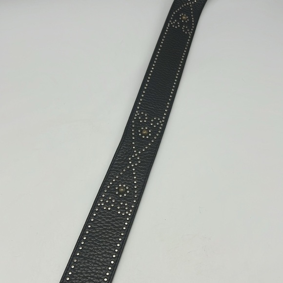 Brighton - Black Leather Silver And Gold Embellishment Design Buckle Belt Size L - Picture 8 of 9
